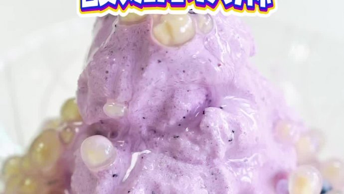 Blueberry Popping Boba Yogurt Ice Cream